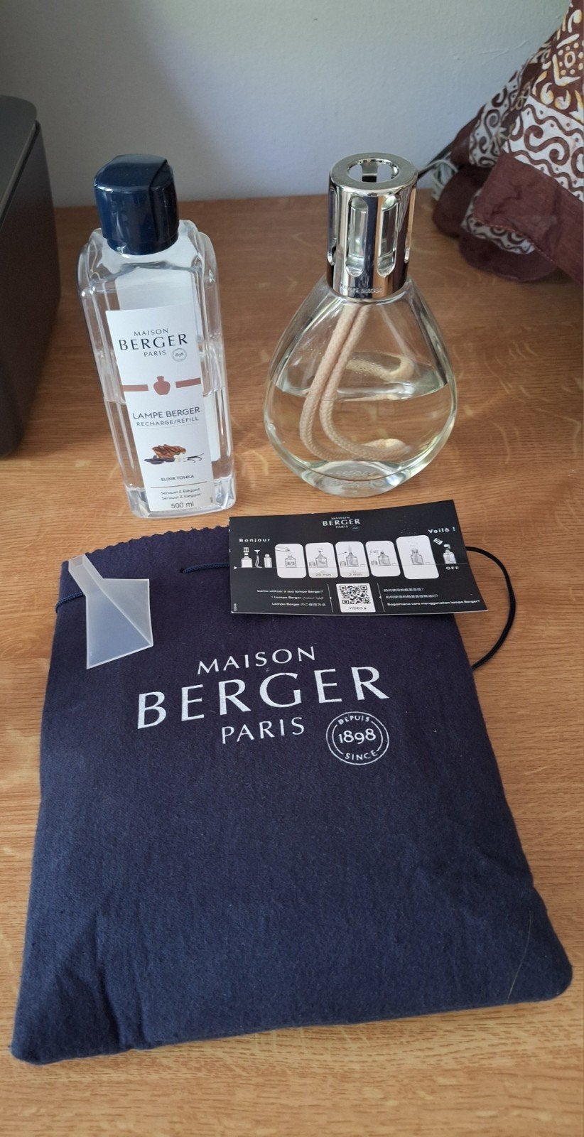 Maison Berger Lampe Berger met navulling en accessoires, Ophalen of Verzenden, Zo goed als nieuw, Glas, Modern