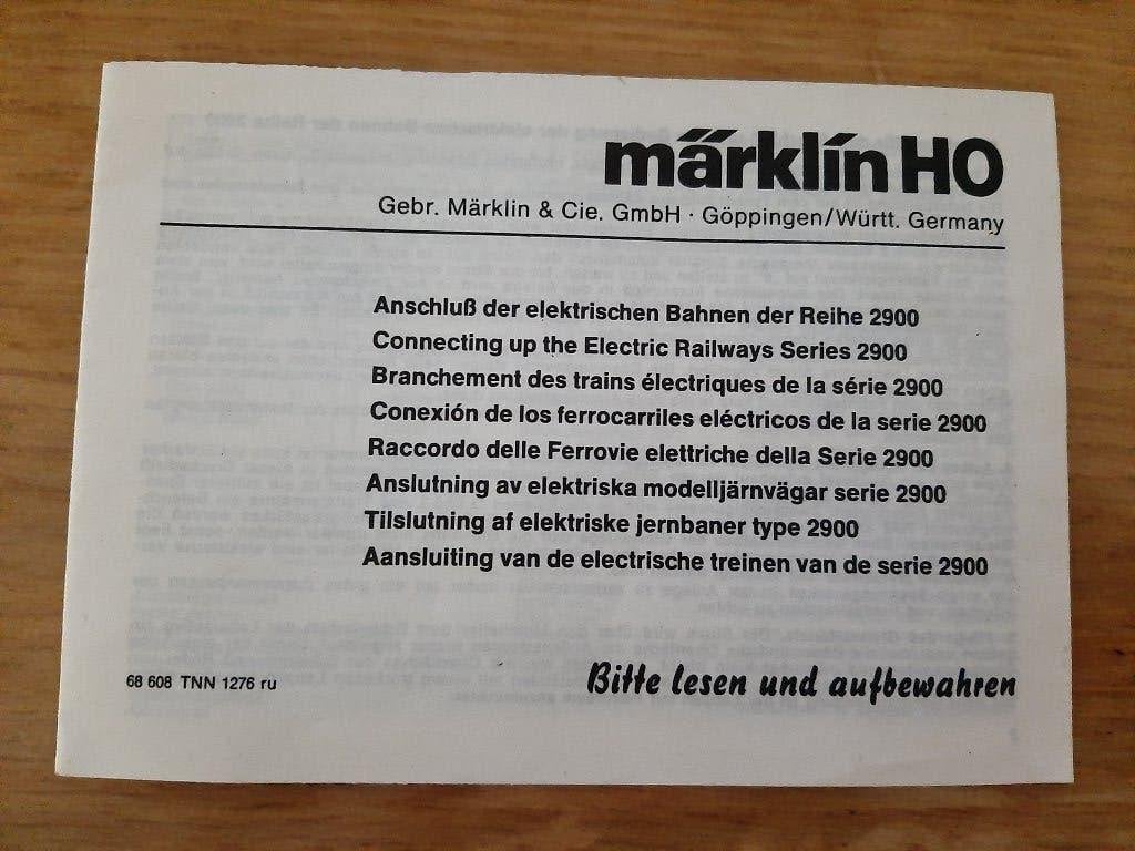 Marklin aansluiting van de electrische treinen serie 2900, Wisselstroom, Gebruikt, Märklin, Boek, Tijdschrift of Catalogus