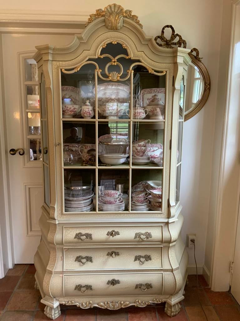 Antieke Franse vitrinekast kabinet Louis XV stijl, Antiek en Kunst, Antiek | Meubels | Kasten, Ophalen