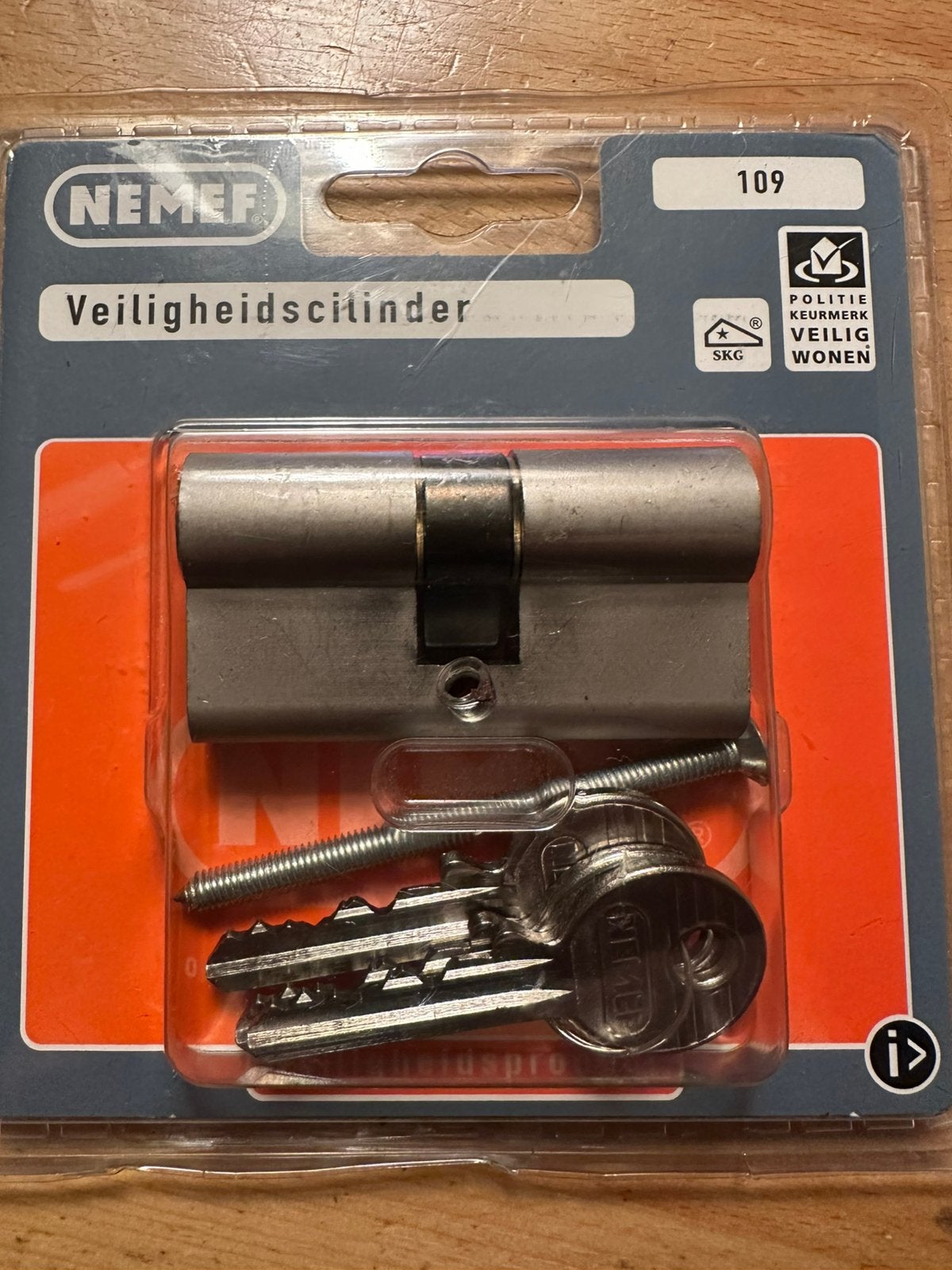 Veiligheidscilinder 109/7 Nemef, Ophalen of Verzenden, Nieuw, Rvs, Slot