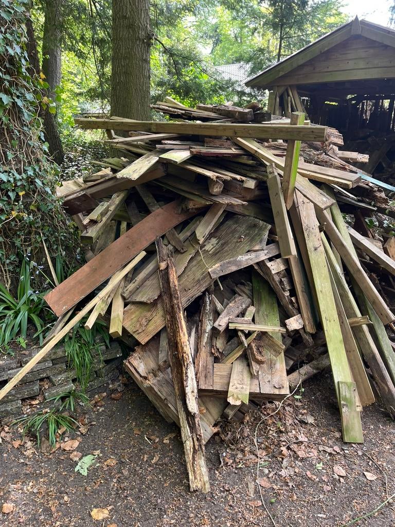 Diverse partij gebruikt hout en pallets, Gebruikt, Overige typen, Overige houtsoorten, Ophalen