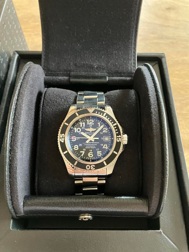 Breitling Superocean 42 Automatic Chronometer A17365C9/BD67, Sieraden, Tassen en Uiterlijk, Horloges | Heren, Staal, Staal, Breitling