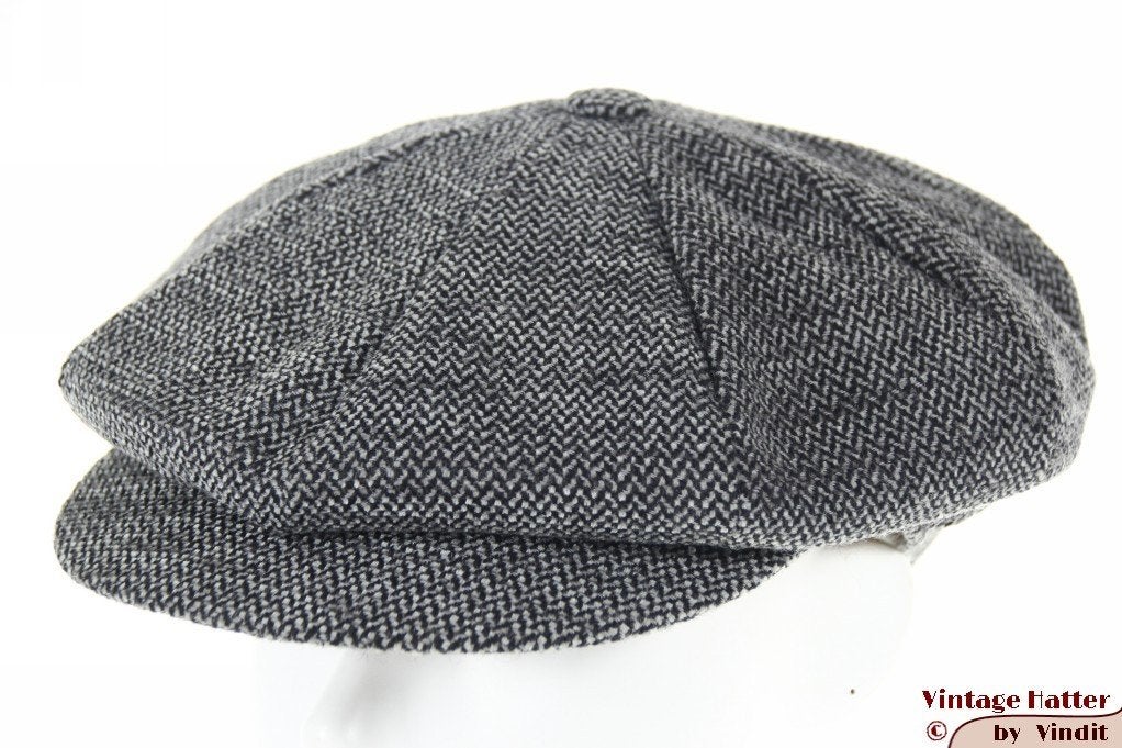Paperboy pet Borsalino Doria grijs wol met drukknoop 55,5 =S, Borsalino - Doria, Nieuw, Ophalen of Verzenden, Pet