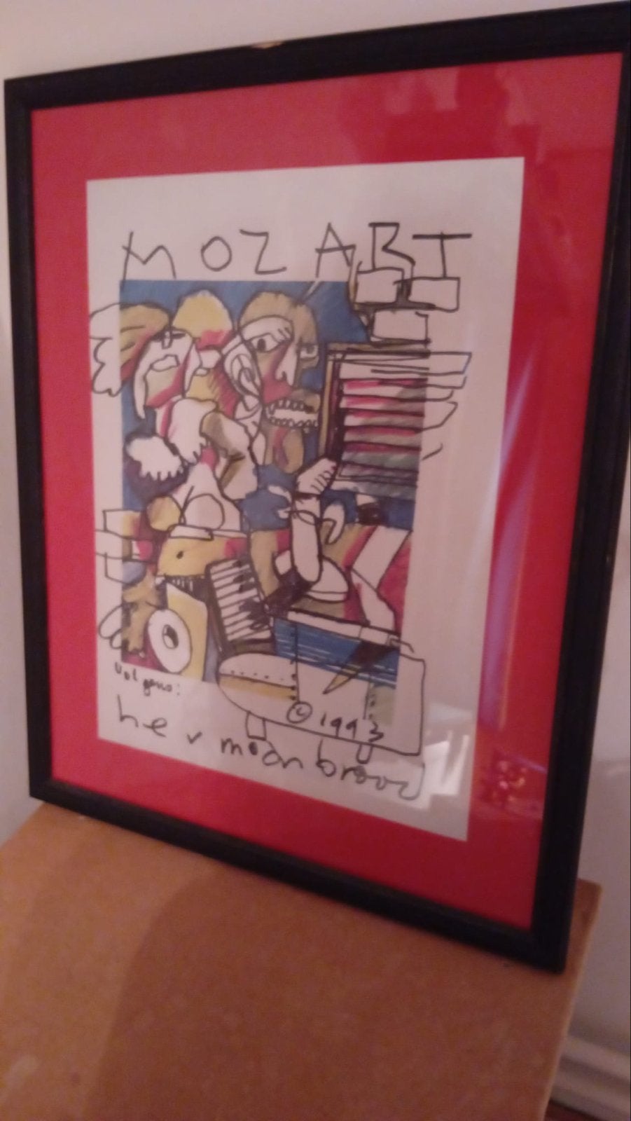 Herman Brood Schilderij "Mozart" - 60x75 cm, Antiek en Kunst, Ophalen, Expressionistisch, Gesigneerd, Overige onderwerpen