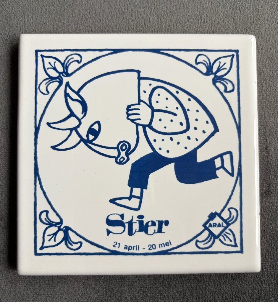 Tegel Sterrenbeeld Stier, Ophalen, 7 cm, 11 cm, Tegeltje