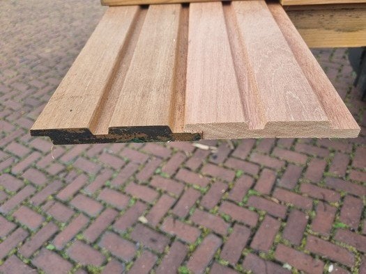 1.35 m2 Dubbel Rhombus profiel - hardhout - nr: HP55, Tuin en Terras, Palen, Balken en Planken, Ophalen, Planken, Nieuw, Hardhout