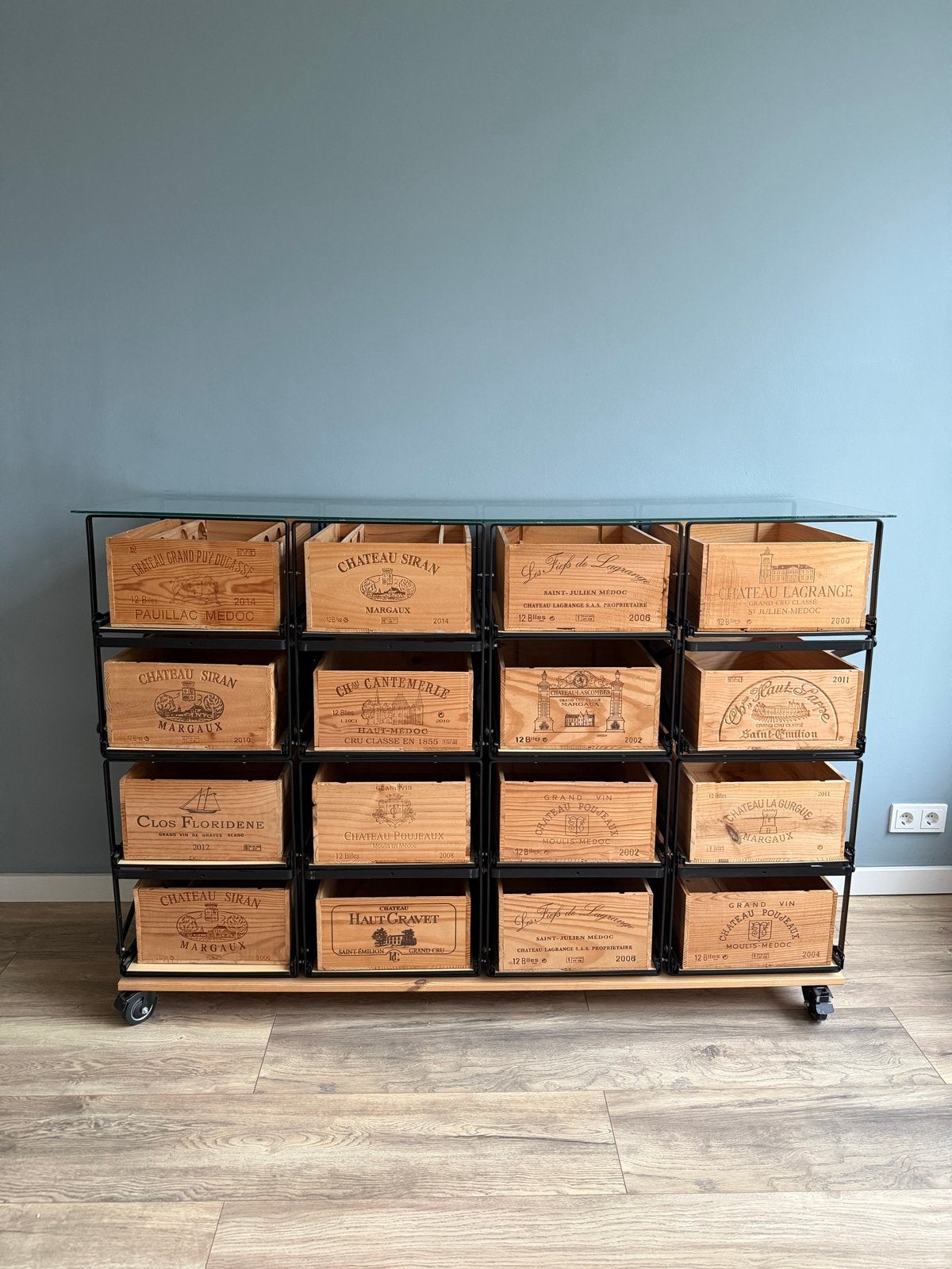 8x Eurocave Modulorack Wijnrek voor Houten Wijnkisten, Ophalen, Gebruikt, 25 flessen of meer, 75 – 100