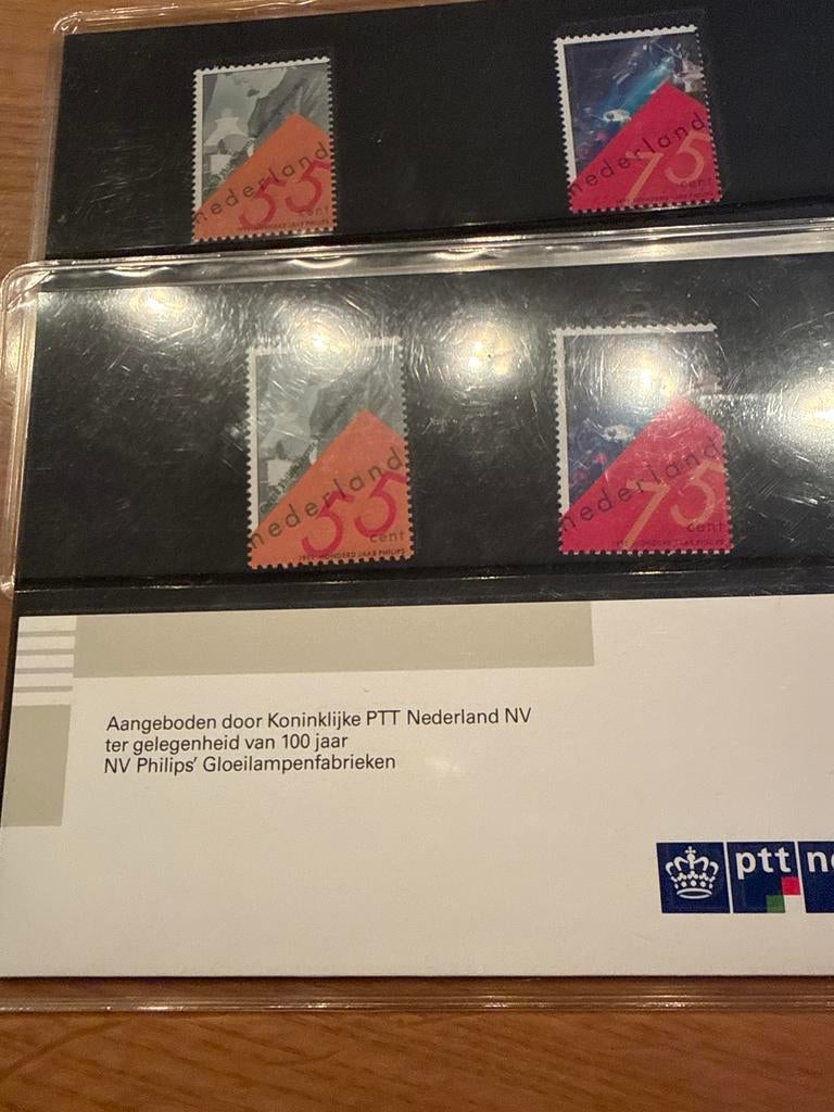 Postzegels Philips 100 jaar - PTT Nederland (2 sets), Postzegels en Munten, Postzegels | Nederland, Ophalen of Verzenden, Na 1940