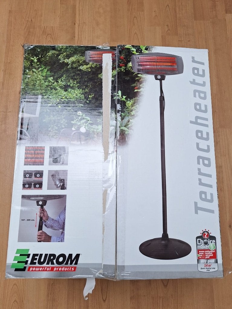 Eurom terrasverwarmer TH2003S NIEUW IN DOOS!, Tuin en Terras, Elektrisch, Waterbestendig, Vloer, Nieuw