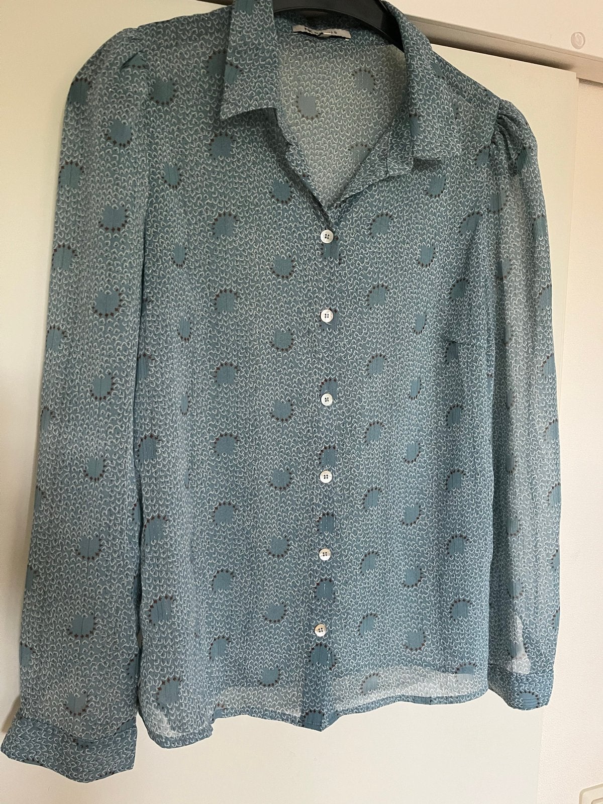 Nukus blouse met patroon, maat XL, Ophalen, Zo goed als nieuw, Maat 46/48 (XL) of groter, Blauw