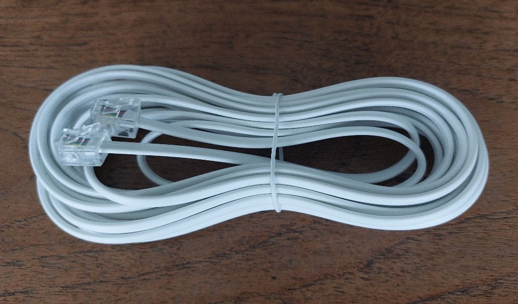 Telefoonkabel 4-aderig beide zijden RJ11 connector 5 mtr (2x, Telecommunicatie, Vaste telefoons | Niet Draadloos, Ophalen of Verzenden