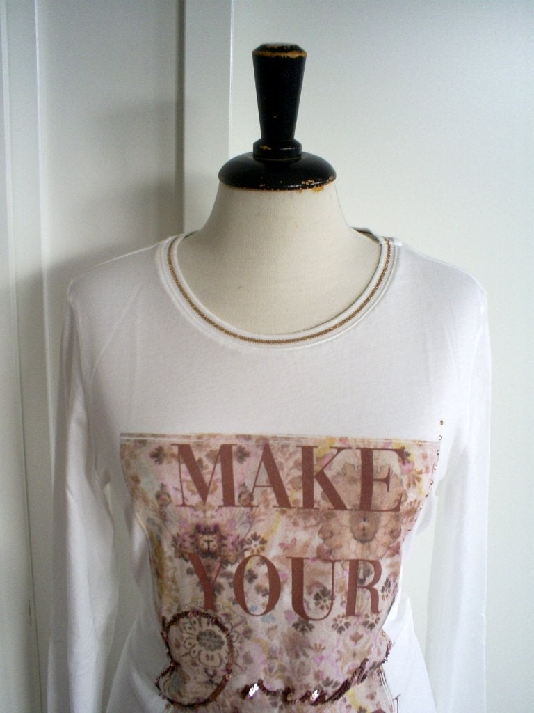 top van LIEBLINGSSTUCK met pailletten mt. M, Kleding | Dames, Maat 38/40 (M), Lieblingsstuck, Verzenden, Wit
