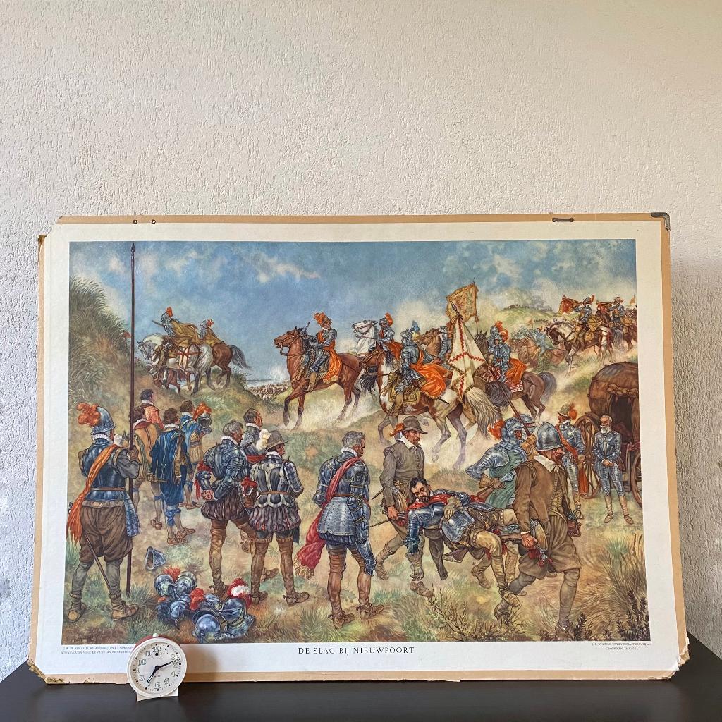 Schoolplaat De Slag bij Nieuwpoort – Isings, Ophalen, Geschiedenis