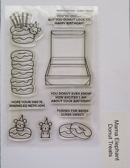 Mama Elephant - Donut Treats, Hobby en Vrije tijd, Ophalen of Verzenden, Zo goed als nieuw, Clearstamp