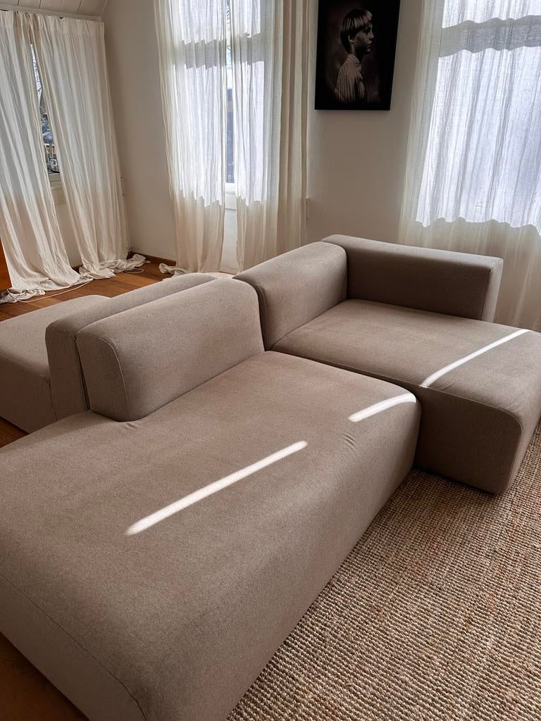 Hay Mags bank, zandkleurige wol, zo goed als nieuw, Ophalen, 250 tot 300 cm, 100 tot 125 cm, Driepersoons