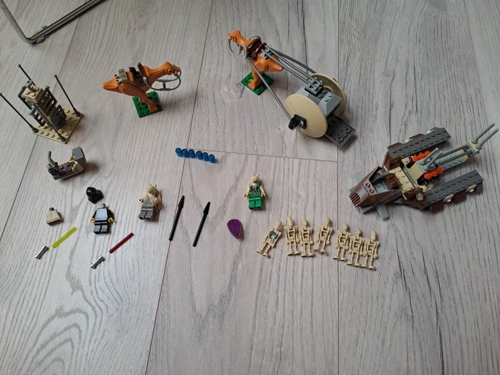 LEGO 7126 Battle Droid Carrier + LEGO 7115 Gungan Patrol, Star Wars, Lego, Ophalen of Verzenden, Zo goed als nieuw