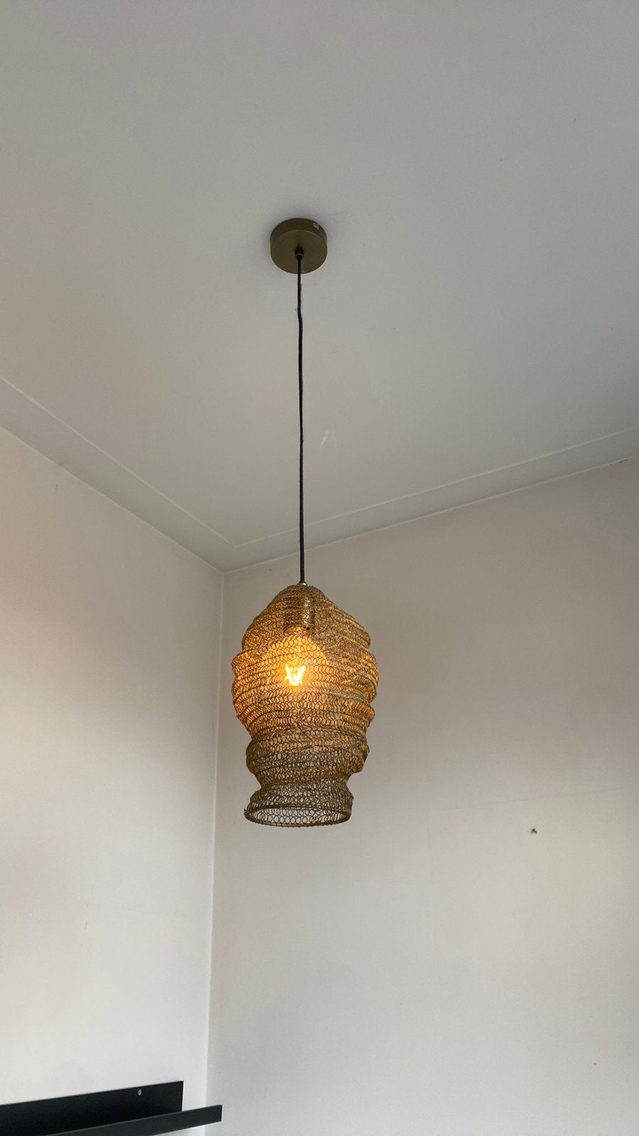 Messing draadlamp - oosterse hanglamp, Ophalen, Zo goed als nieuw, Metaal