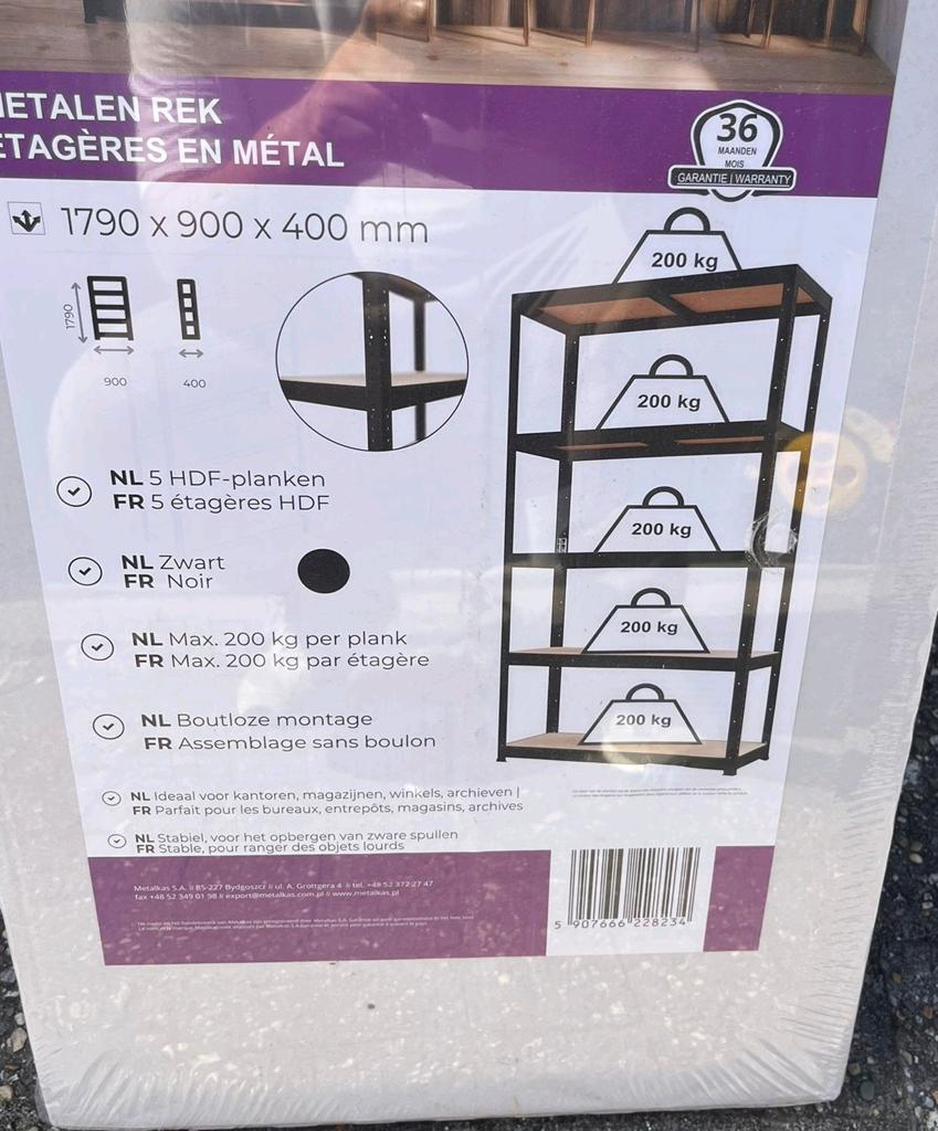 Stellingkast zwart te koop, Ophalen, Nieuw