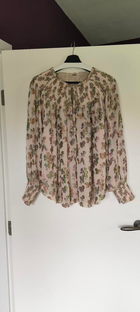 Gustav blouse met decoratieve details, Kleding | Dames, Blouses en Tunieken, Beige, Ophalen of Verzenden, Zo goed als nieuw, Maat 42/44 (L)