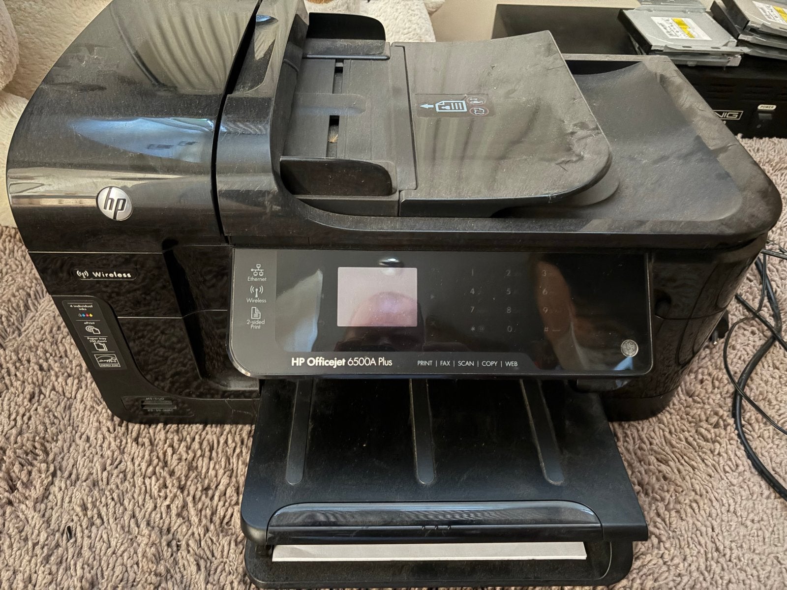HP OfficeJet 6500A Plus e-All-in-One + Grote inktvoorraad, Computers en Software, Gebruikt, Faxen, Inkjetprinter, All-in-one
