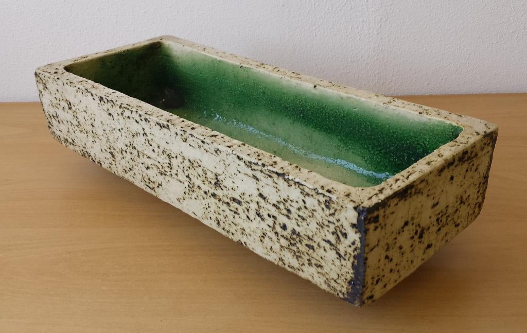Rechthoekige Berkenbast Bloempot - groot - vintage, Gebruikt, Ophalen of Verzenden, Balkon, Nvt