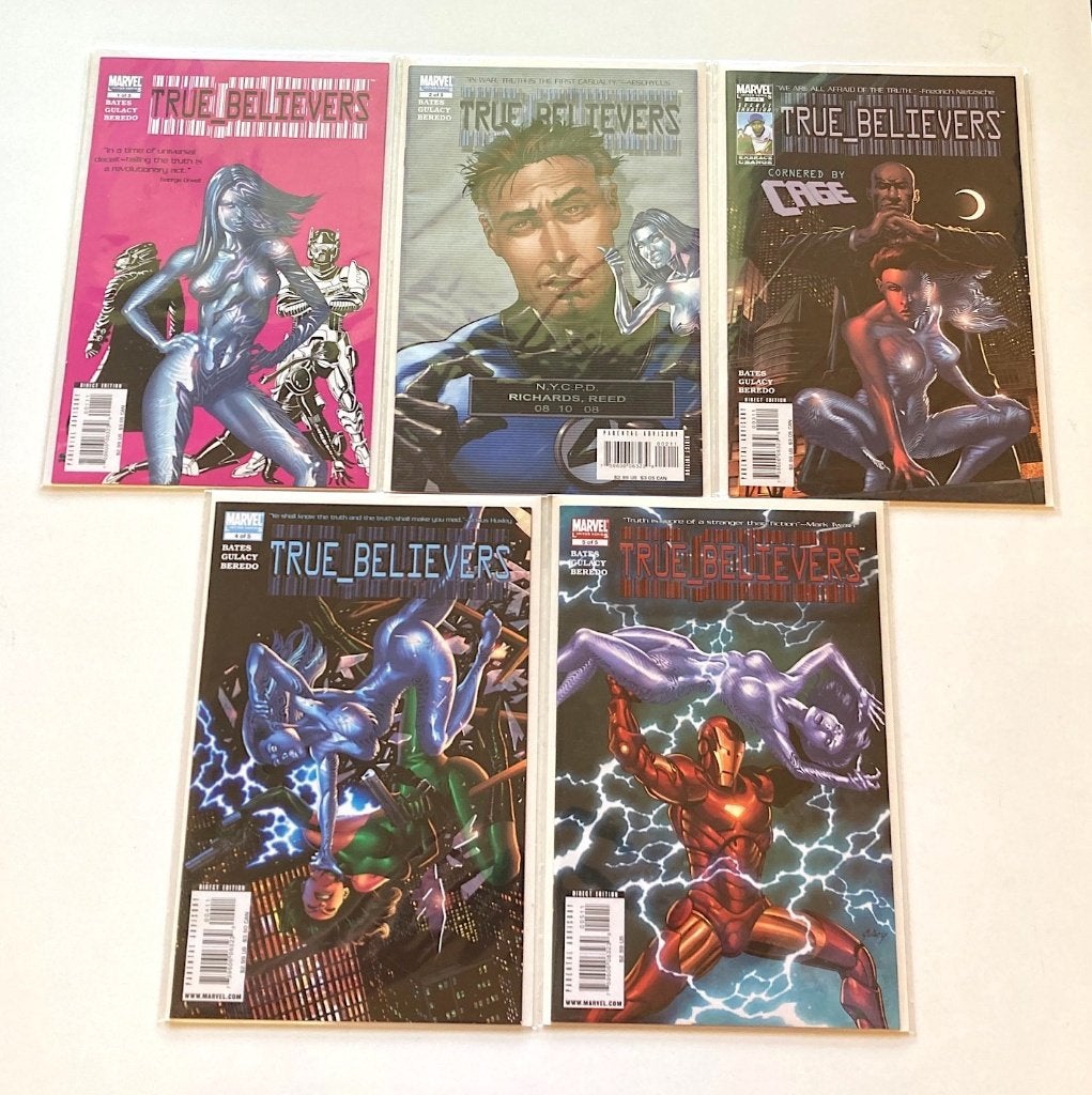 True Believers #1-5 (set) Marvel Comics Paul Gulacy, Boeken, Ophalen, Amerika, Complete serie of reeks, Cary Bates
