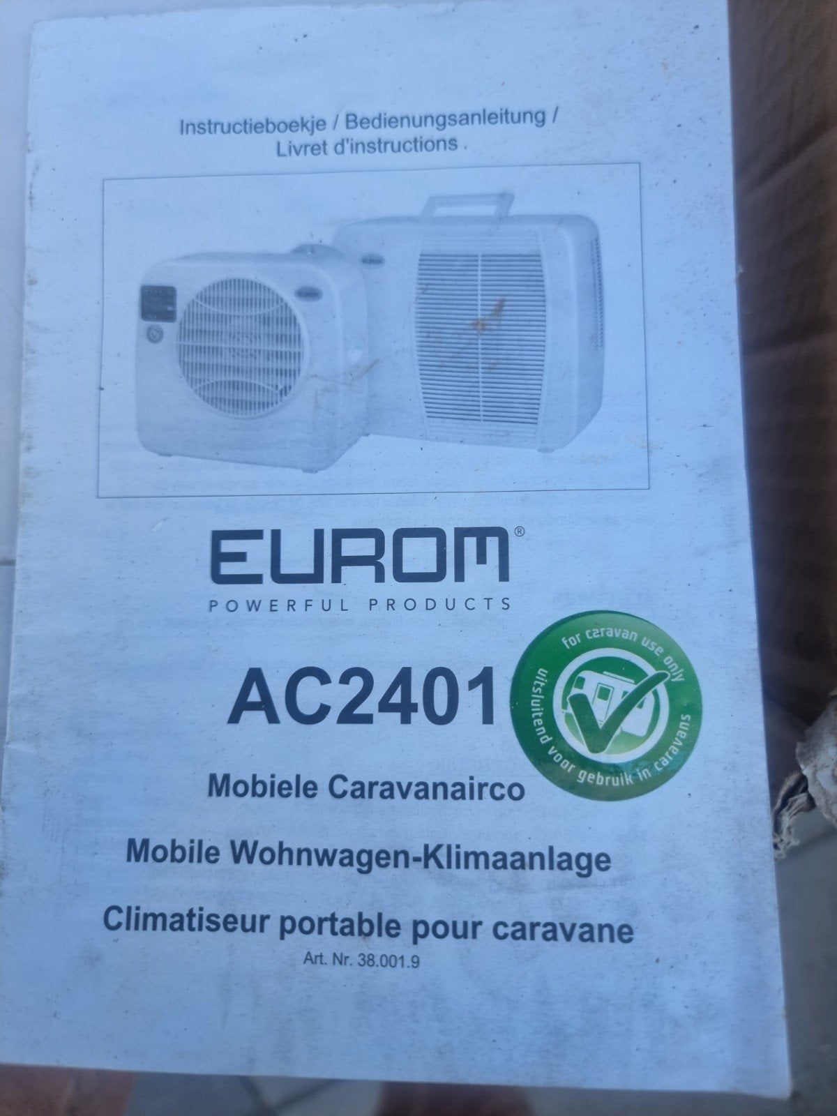 Eurom AC2401 Mobiele Caravanairco - Nieuw in doos, Minder dan 60 m³, Nieuw, 3 snelheden of meer, Ophalen of Verzenden