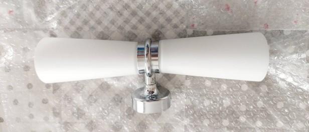 Hans Grohe dubbele spiegellamp / badkamerlamp & wandlamp, Ophalen, Zo goed als nieuw, Glas