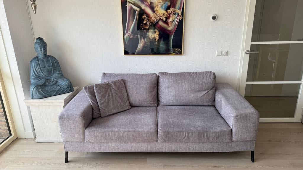 Zgan 2.5 zits lichtgrijs bankstel 200 x 91, Huis en Inrichting, Banken | Bankstellen, Ophalen, Tweepersoons, 75 tot 100 cm, Zo goed als nieuw