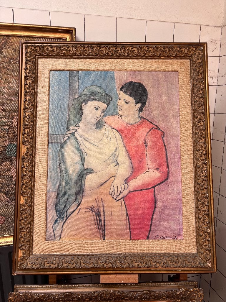 Pablo Picasso The Lovers Kunstdruk Ornamentenlijst Vintage, Ophalen