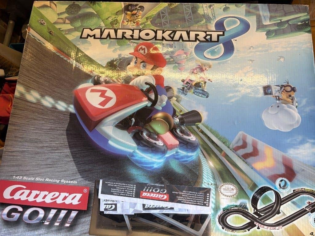 Racebaan carrera mario kart (slecht 1 kart erbij), Elektrisch, Met looping, Ophalen, Overige merken