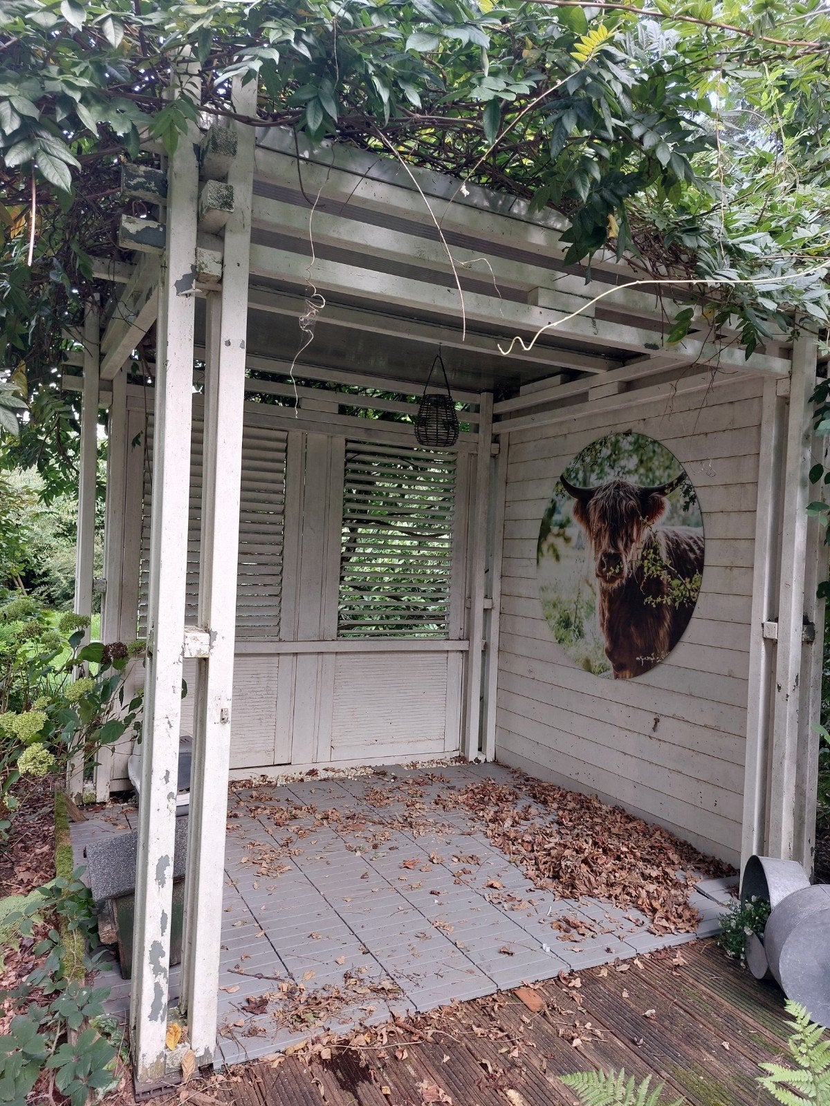Prieeltje 2.50x2.50x3m met shutters - Opknapbeurt nodig, Ophalen