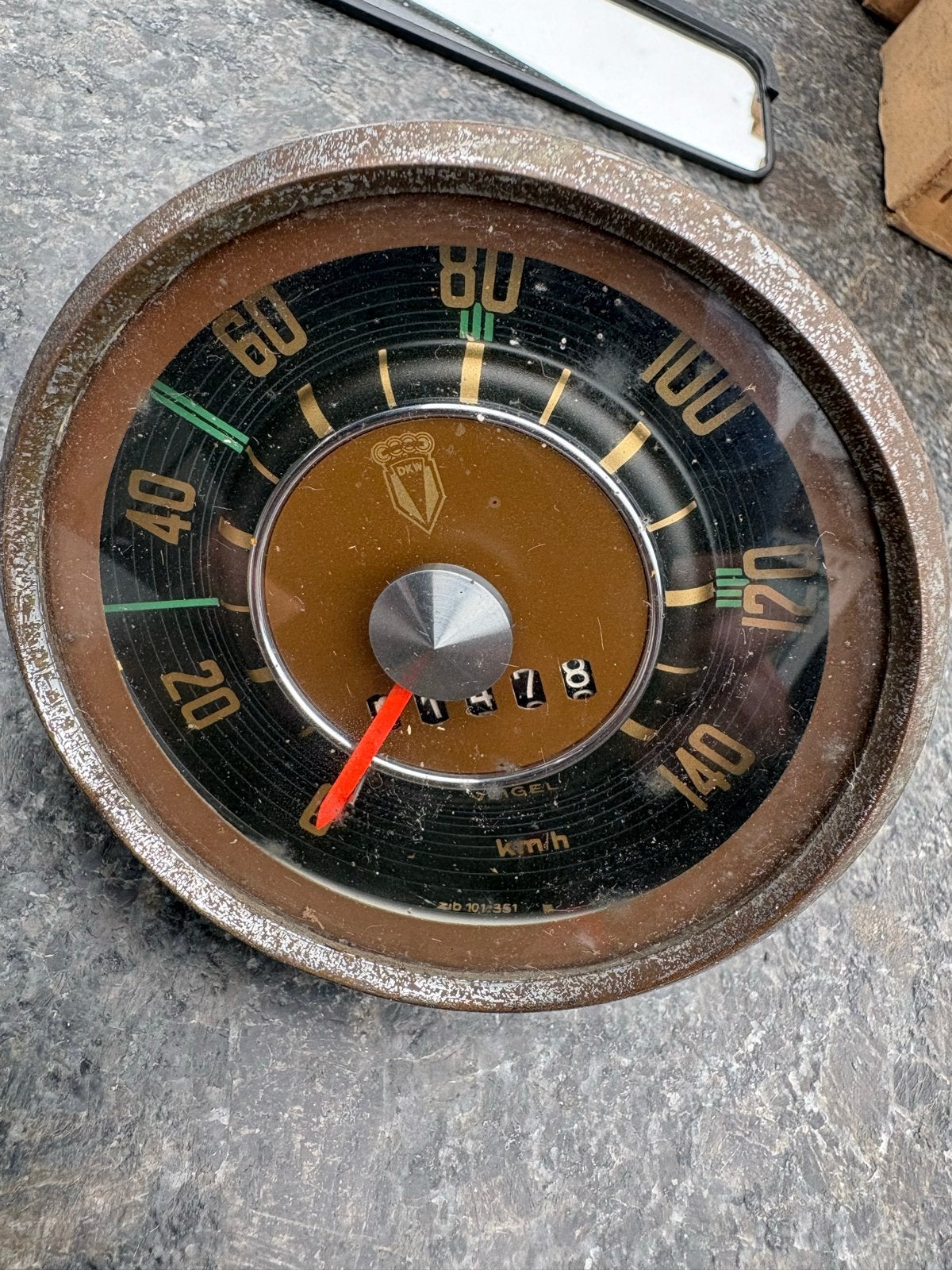 DKW F91 tellers: 2x snelheidsmeter, 1x brandstof/temp, Ophalen of Verzenden, Gebruikt, Oldtimer onderdelen