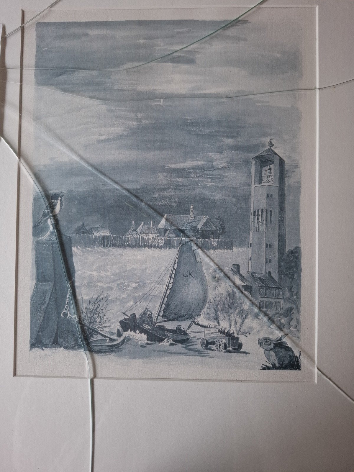 Aquarel Barend Pen, Ophalen, 30 cm, 1950 - 1999, Landschap