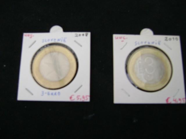 2 stuks Unc. 3-euro munten Slovenië 2008 en 2010, Postzegels en Munten, Munten | Europa | Euromunten, Ophalen of Verzenden, Slovenië