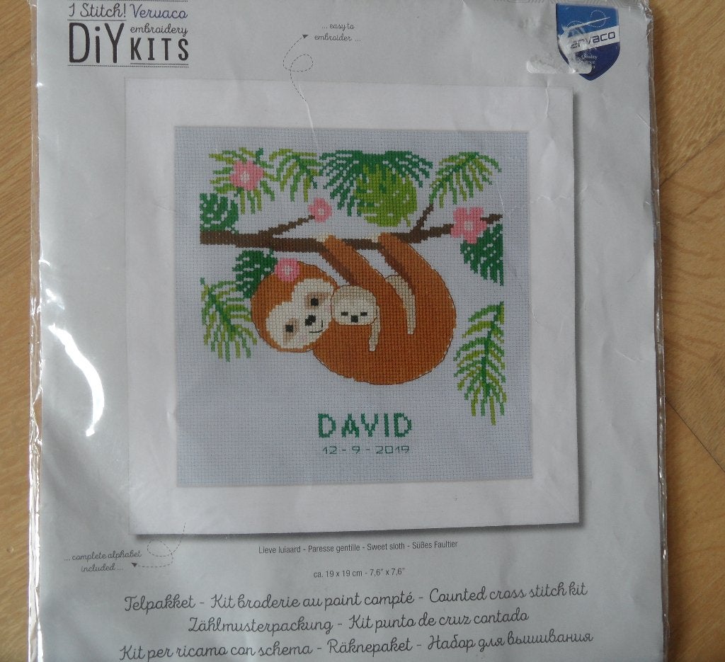 BORDUURPAKKET LIEVE LUIAARD GEBOORTETEGEL  VERVACO, Ophalen of Verzenden, Nieuw, Handborduren, Borduurpakket