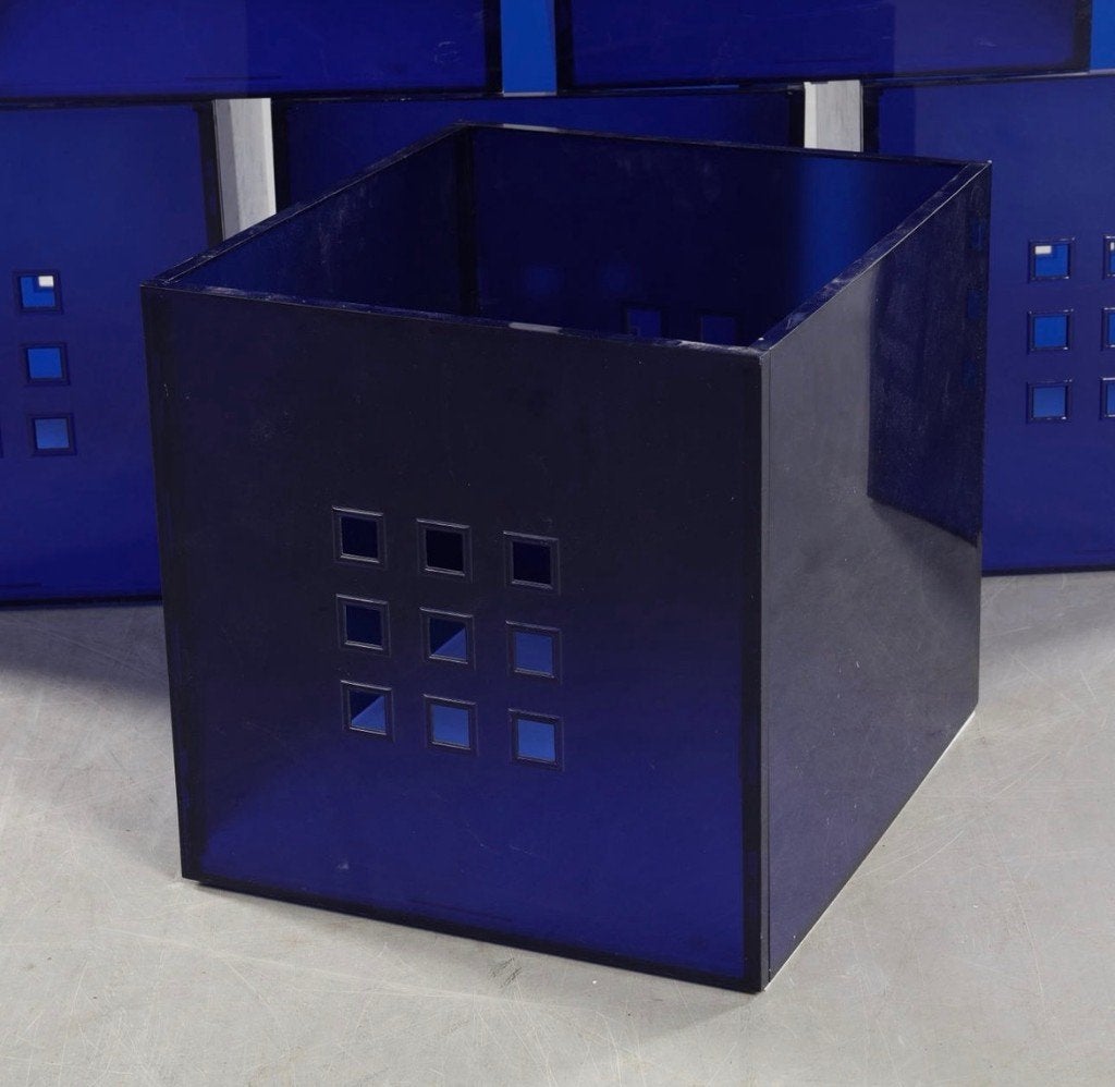 3 blauwe ikea opbergboxen Lekman, Doe-het-zelf en Verbouw, Kratten en Dozen, Ophalen, Doos, Minder dan 35 cm, Minder dan 50 cm
