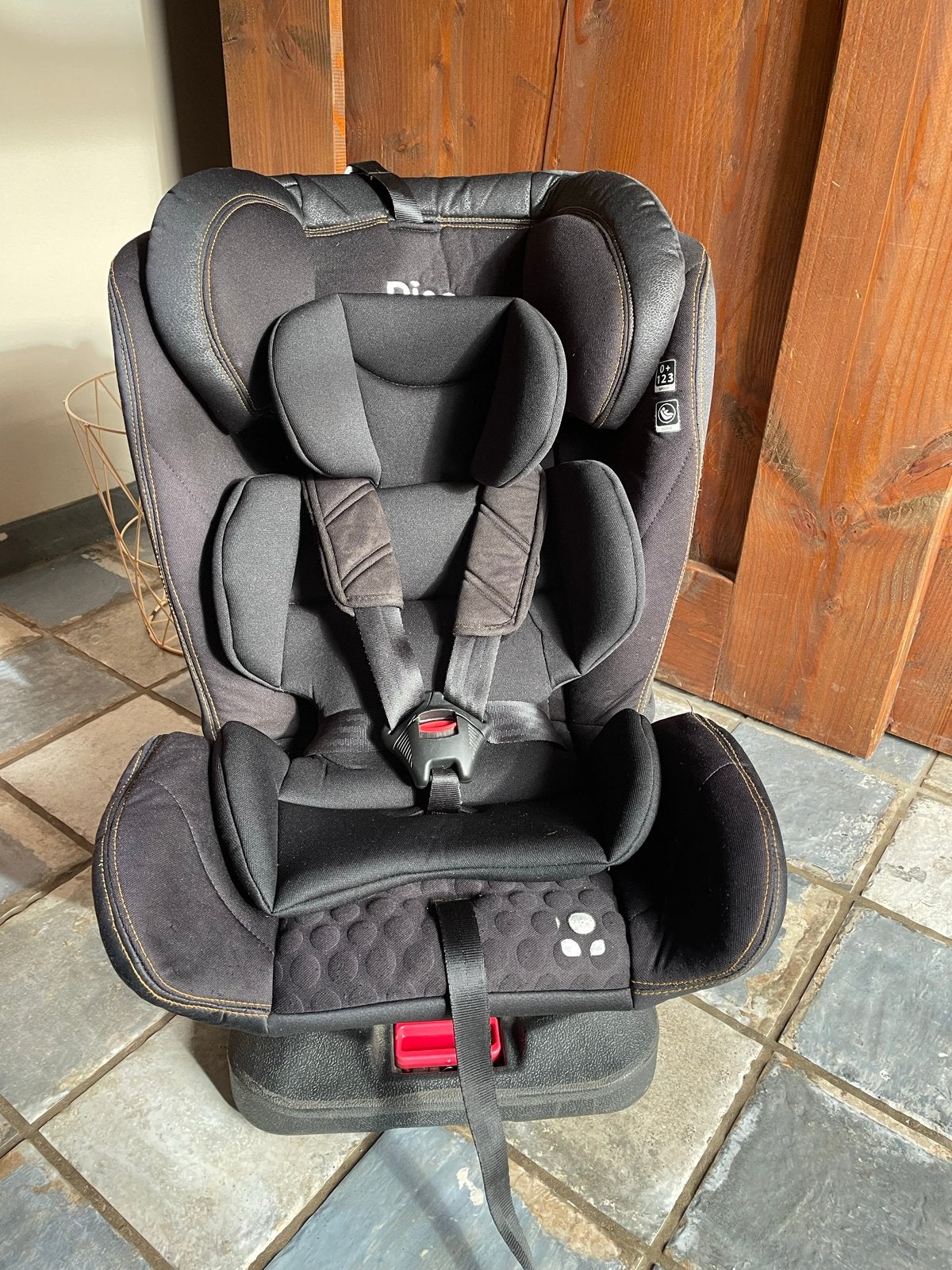 Ding draaibare Autostoel Zwart (Groep 0+/1/2/3) met Isofix, Autogordel of Isofix, Gebruikt, Verstelbare rugleuning, Ophalen