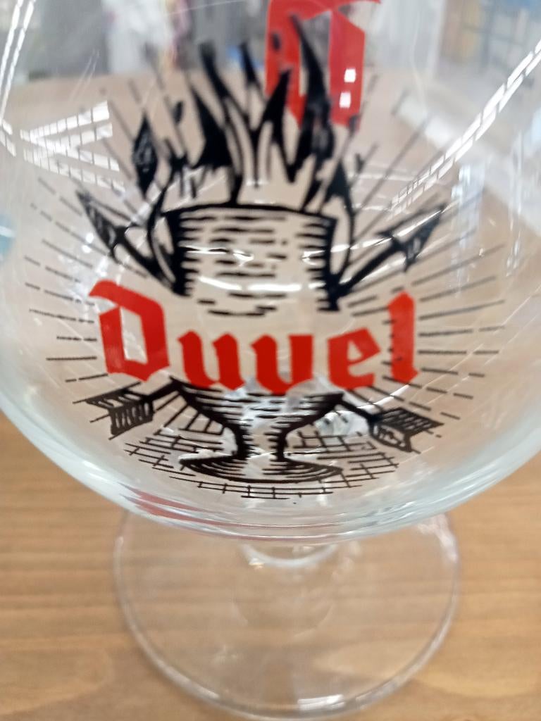 6 Duvel kelkglazen met groot wapenschild, Verzamelen, Biermerken, Zo goed als nieuw, Glas of Glazen, Duvel, Ophalen of Verzenden
