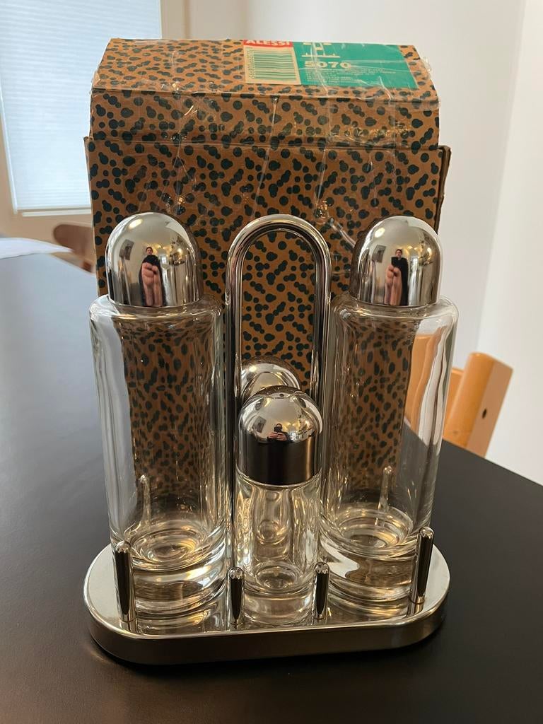 Alessi 5070 Ettore Sottsass Condiment Set + Box, Huis en Inrichting, Ophalen of Verzenden