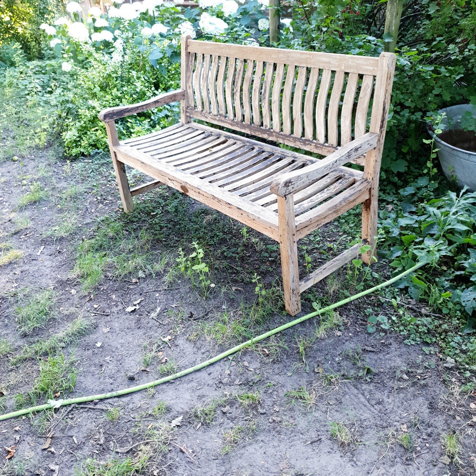 Teakhouten tuinbank 150 cm - Highlines, Tuin en Terras, Tuinbanken, Ophalen, Gebruikt, Teakhout