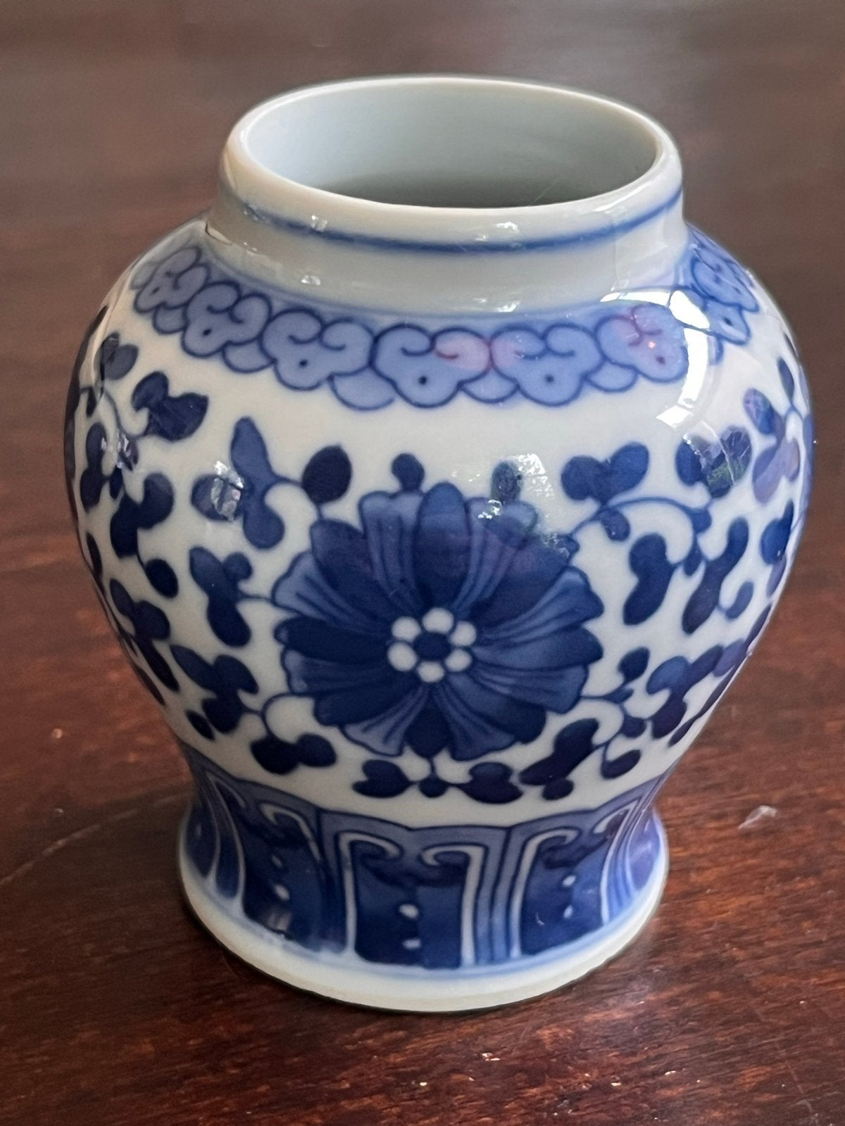 Antiek Chinese Blauw-Wit Porseleinen Vaasje, Antiek en Kunst, Ophalen of Verzenden