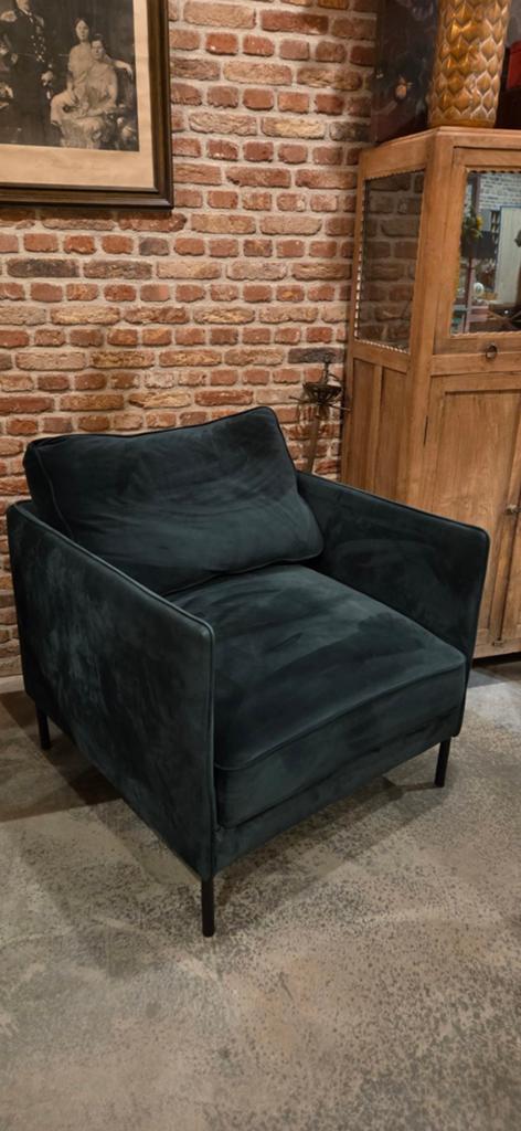Set 2 groene velvet Jasmijn fauteuils en bank !, Ophalen, Overige kleuren