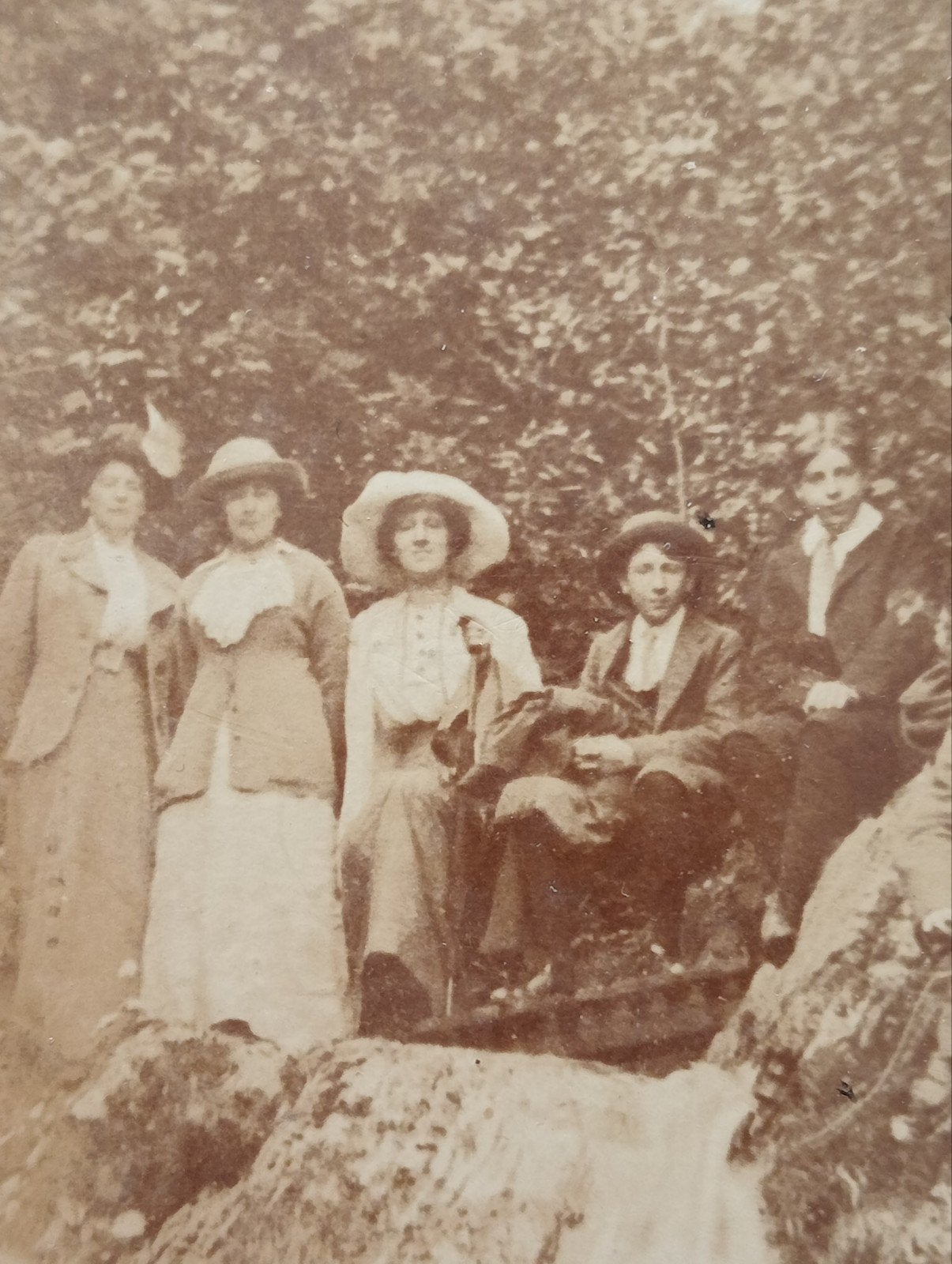 Kabinetkaart foto 1912 wandeling Spa Ardennen België, Ophalen of Verzenden
