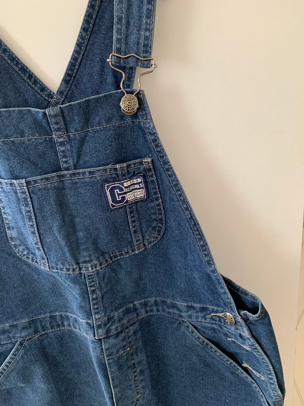 Vintage spijkerrok overall - Maat M, Maat 38/40 (M), Blauw, Ophalen of Verzenden, Gedragen