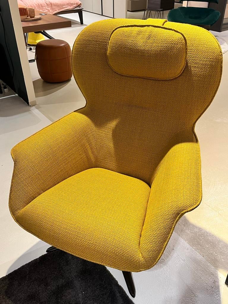 Pode Flair Fauteuil - Okergeel - In Nieuwstaat!, Huis en Inrichting, Fauteuils, Zo goed als nieuw, Stof, 75 tot 100 cm, Ophalen