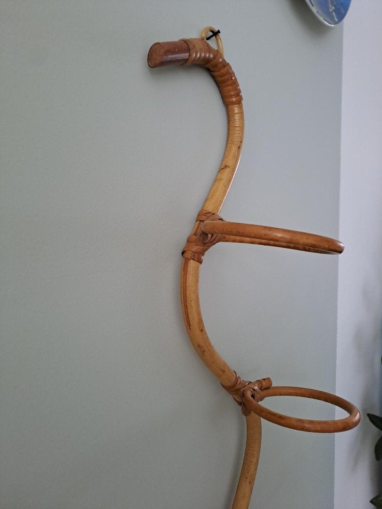 Vintage plantenhanger rotan jaren 60 - 70 voor 3 potten, Antiek en Kunst, Ophalen of Verzenden