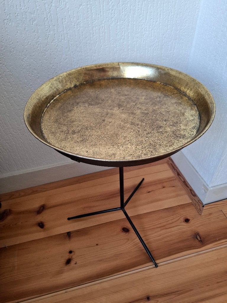 Goud zwart nieuw Bijzettafel Tafeltje nachtkastje set van 2, Huis en Inrichting, Tafels | Bijzettafels, Rond, Nieuw, Ophalen, 45 tot 60 cm