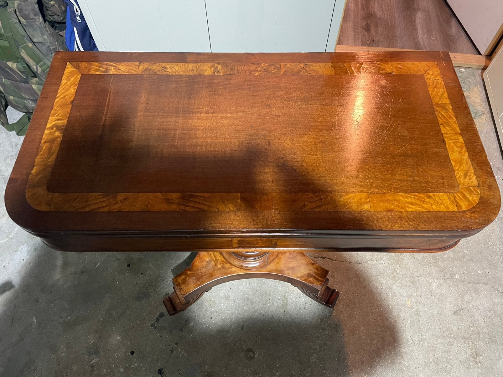 Antieke bridgetafel / sidetable, Huis en Inrichting, Tafels | Salontafels, Ophalen, Gebruikt, Rechthoekig, 50 tot 100 cm