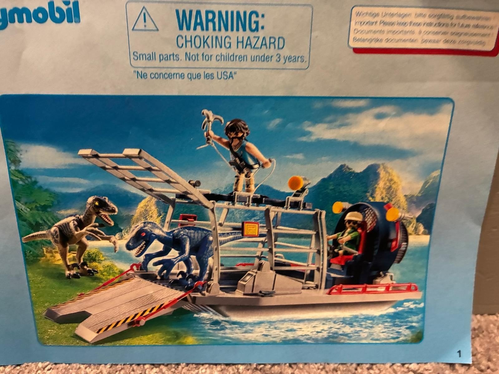 Playmobil 9433 Dinosaurus Transport Hovercraft, Gebruikt, Complete set, Voertuig, Ophalen of Verzenden